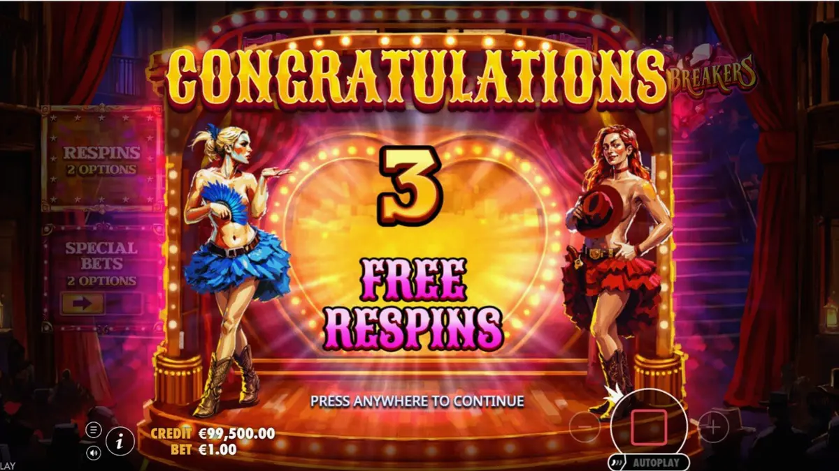 Tampilan visual slot Heartbreakers dengan tema burlesque dan Barat